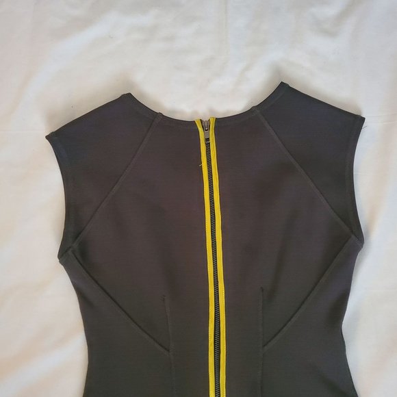 French Connection Women's T-Monique Stretch Cap Sleeve Dress Ebony/Soleil Size 8 - Picture 6 of 13